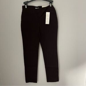Charter Club Petite Cambridge Slim Leg Pull On Stretchy Pants Brown 2P